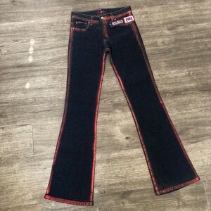 L.e.i. Women's Blue and Red Boot Cut Jeans